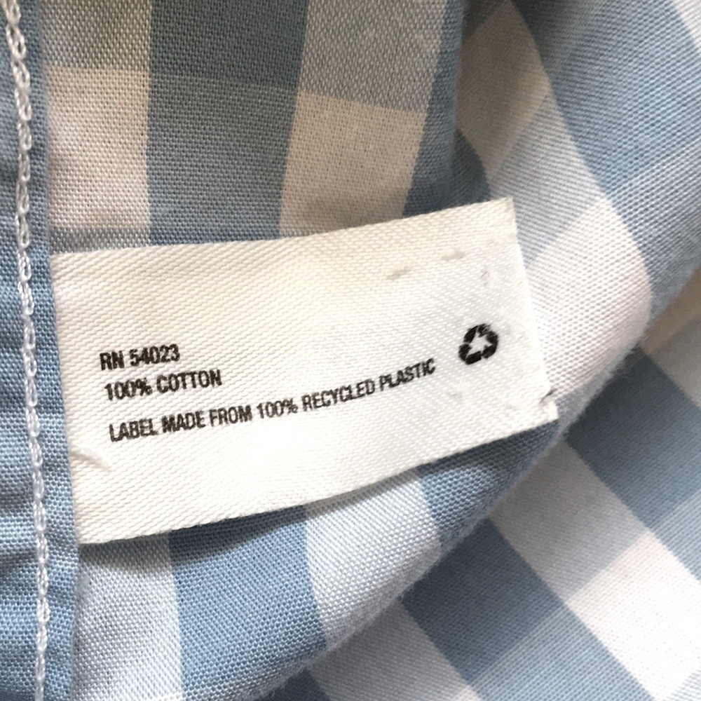 Gap Original Fit Non-Iron Blue Gingham Button Down Shirt Small - Picture 7 of 9